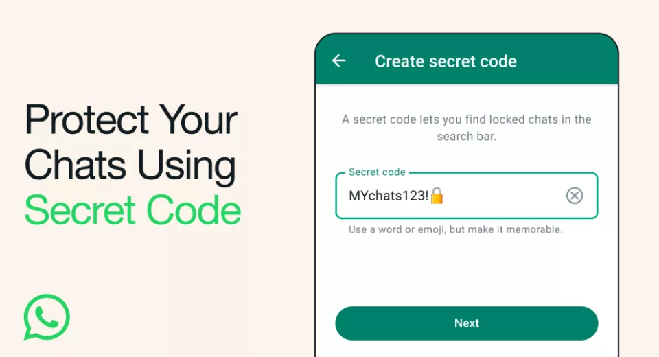 whatsapp chat lock secret code