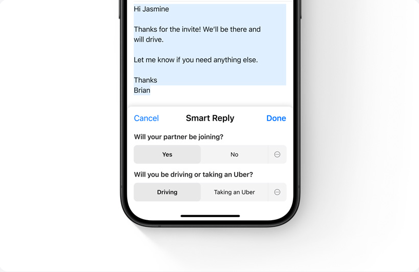 apple intelligence - Smart Reply